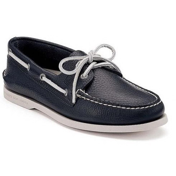 Sperry Topsiders Navy Blue Boat Deck Shoes - Picture 1 of 6
